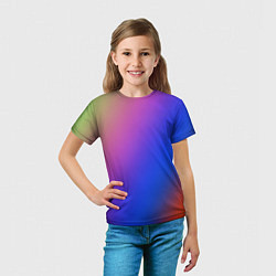 Футболка детская Градиент полосы, цвет: 3D-принт — фото 2