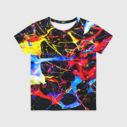 Футболка детская Неоновые брызги красок, цвет: 3D-принт