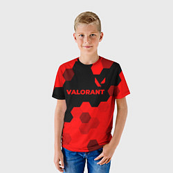 Футболка детская Valorant - red gradient посередине, цвет: 3D-принт — фото 2