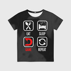 Футболка детская Eat, sleep, Deadlock, repeat, цвет: 3D-принт