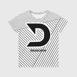 Футболка детская Символ Deadlock на светлом фоне с полосами, цвет: 3D-принт