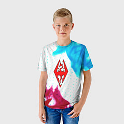 Футболка детская The Elder Scrolls flame, цвет: 3D-принт — фото 2