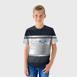 Футболка детская FORD текстура из метала, цвет: 3D-принт — фото 2