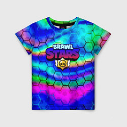 Футболка детская Brawl stars neon gradient, цвет: 3D-принт