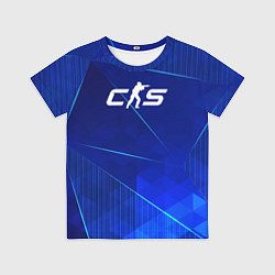 Футболка детская Counter-Strike 2 blue poly, цвет: 3D-принт