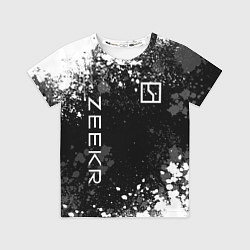 Футболка детская Zeekr - белый брызги, цвет: 3D-принт