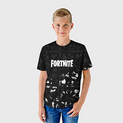 Футболка детская Fortnite pattern black, цвет: 3D-принт — фото 2