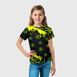 Футболка детская Mercedes кислотные логотипы, цвет: 3D-принт — фото 2