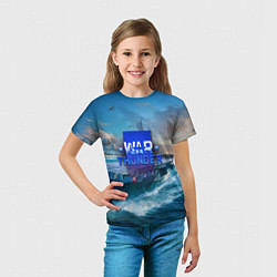 Футболка детская War Thunder ship, цвет: 3D-принт — фото 2