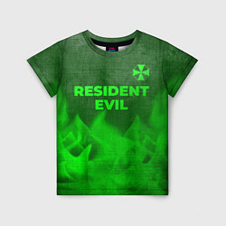 Детская футболка Resident Evil - green gradient посередине