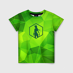 Футболка детская Tomb Raider green poly, цвет: 3D-принт