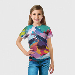 Футболка детская Горы краски, цвет: 3D-принт — фото 2