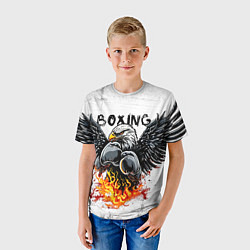 Футболка детская Орел боксер в огне, цвет: 3D-принт — фото 2