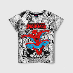Футболка детская Человек паук комиксы, цвет: 3D-принт