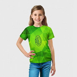 Футболка детская AC Milan green poly, цвет: 3D-принт — фото 2