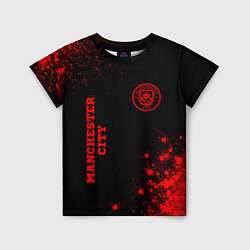 Футболка детская Manchester City - red gradient вертикально, цвет: 3D-принт