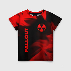 Футболка детская Fallout - red gradient вертикально, цвет: 3D-принт