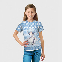 Футболка детская Rei christmas sweater Evangelion, цвет: 3D-принт — фото 2
