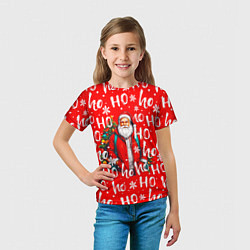 Футболка детская Дед мороз хо хо, цвет: 3D-принт — фото 2