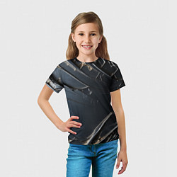Футболка детская Чёрный металл, цвет: 3D-принт — фото 2