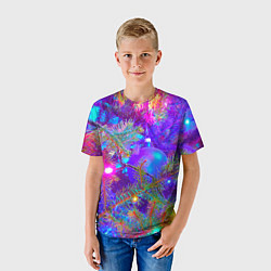 Футболка детская Новогоднее свечение гирлянд, цвет: 3D-принт — фото 2