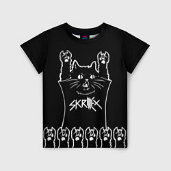 Футболка детская Skrillex: cat rock, цвет: 3D-принт