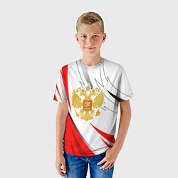Футболка детская Российский красный - герб, цвет: 3D-принт — фото 2