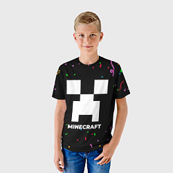 Футболка детская Minecraft конфети, цвет: 3D-принт — фото 2