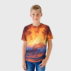 Футболка детская Стихия огня и воды, цвет: 3D-принт — фото 2