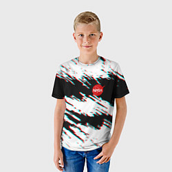 Футболка детская Nasa glitch color, цвет: 3D-принт — фото 2