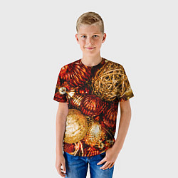 Футболка детская Новогоднее ёлочное украшение, цвет: 3D-принт — фото 2