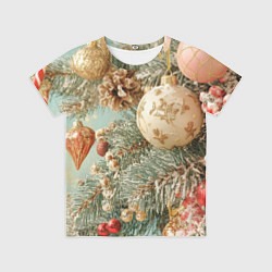 Футболка детская Елочные новогодние игрушки, цвет: 3D-принт