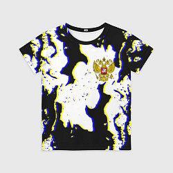 Футболка детская Россия герб глитч, цвет: 3D-принт