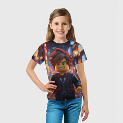 Футболка детская Роблокс вечерние огни, цвет: 3D-принт — фото 2