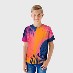 Футболка детская Векторная абстракция с растениями - нейросеть, цвет: 3D-принт — фото 2
