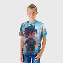 Футболка детская Человечек из лего, цвет: 3D-принт — фото 2