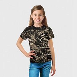 Футболка детская Медведь на фоне десантников танков и самолетов, цвет: 3D-принт — фото 2