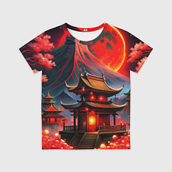 Футболка детская Japan red nature, цвет: 3D-принт