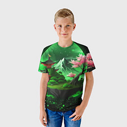 Футболка детская Green nature Japan, цвет: 3D-принт — фото 2