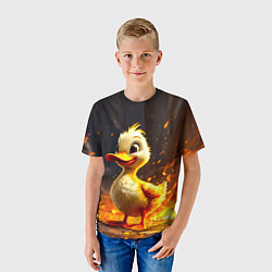 Футболка детская Утенок в огне, цвет: 3D-принт — фото 2