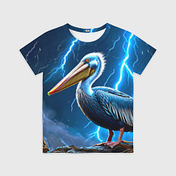 Футболка детская Пеликан и молния, цвет: 3D-принт