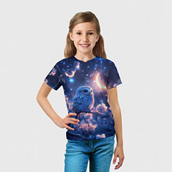 Футболка детская Сова под луной, цвет: 3D-принт — фото 2