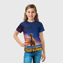 Футболка детская Верблюд и звездное небо, цвет: 3D-принт — фото 2