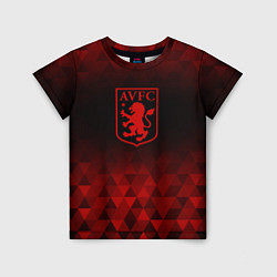 Футболка детская Aston Villa red poly, цвет: 3D-принт