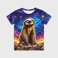 Футболка детская Ленивец и звездное небо, цвет: 3D-принт