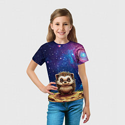 Футболка детская Ежик и звездное небо, цвет: 3D-принт — фото 2