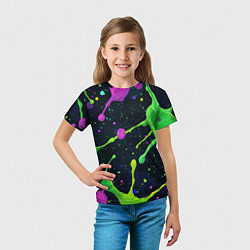 Футболка детская Разноцветные кляксы, цвет: 3D-принт — фото 2