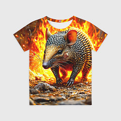 Футболка детская Броненосец в огне, цвет: 3D-принт