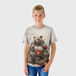 Футболка детская Русский медведь в пустом поле, цвет: 3D-принт — фото 2