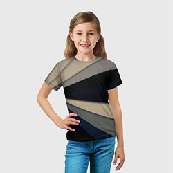 Футболка детская Фрактальные линии - темный, цвет: 3D-принт — фото 2